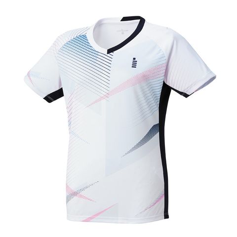 【GOSEN/ゴーセン】レディースゲームシャツ ホワイト XLサイズ テニス バドミントン レディース T2301 【同梱不可】[▲][ZX]  【同梱不可】
