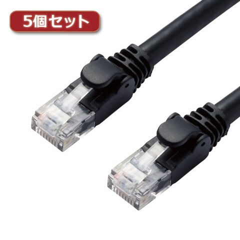 5個セットエレコム LANケーブル/CAT6A/スタンダード/5m/ブラック LD-GPA/BK5X5 パソコン パソコン周辺機器  LANケーブル【同梱不可】[▲][AS] 【同梱不可】