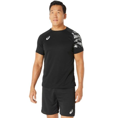 アシックス/asics】ドライ プリント 半袖 Tシャツ ブラック×ピュア