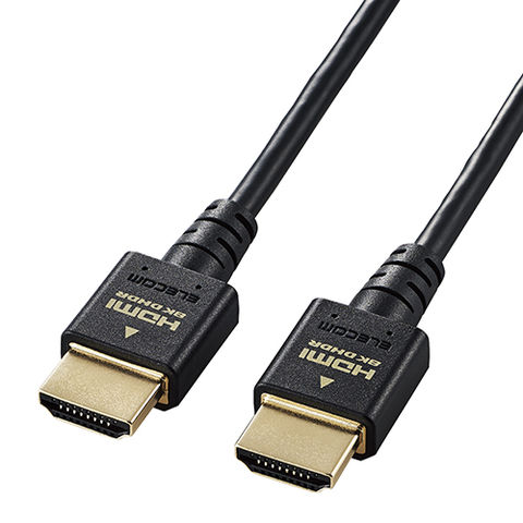 【5個セット】エレコム HDMI ケーブル HDMI2.1 ウルトラハイスピード スリム 8K4K対応 1.5m ブラック  DH-HD21ES15BKX5 【同梱不可】[▲][AS] 【同梱不可】