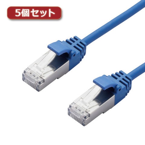 5個セットエレコム LANケーブル/CAT7/スリム/10m/ブルー LD-TWSS/BU10X5 パソコン パソコン周辺機器  LANケーブル【同梱不可】[▲][AS] 【同梱不可】