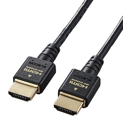 【5個セット】エレコム HDMI ケーブル HDMI2.1 ウルトラハイスピード スリム 8K4K対応 2m ブラック DH-HD21ES20BKX5  【同梱不可】[▲][AS] 【同梱不可】