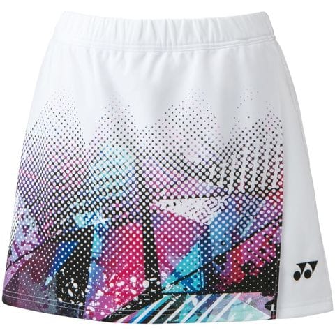 【YONEX/ヨネックス】ウィメンズスカート インナースパッツ付き レディース ホワイト Sサイズ 日本製 ウェア ボトムス 26106  【同梱不可】[▲][ZX] 【同梱不可】