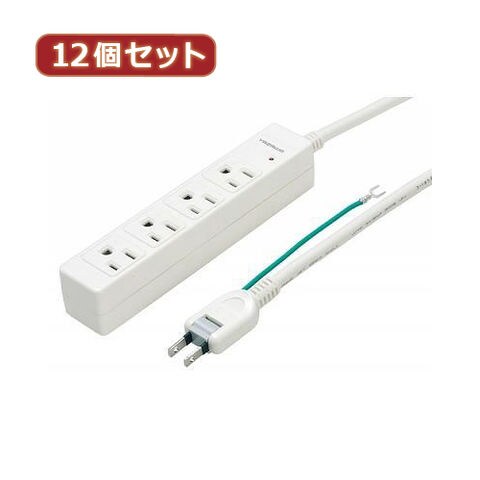 YAZAWA 12個セット 3Pマグネットタップ Y02JKP402WHX12 家電 生活家電 OA タップ【同梱不可】[▲][AS] 【同梱不可】