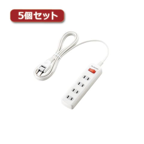 5個セットエレコム 一括スイッチ付 雷ガードタップ T-K3A-2425WH T-K3A-2425WHX5 【同梱不可】[▲][AS] 【同梱不可】