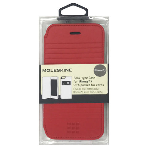 MOLESKINE PU LEATHER BOOKTYPE CASE - DEBOSSED LINE - RED MOFLBKP7DLRE  iPhone iPhone7ケース【同梱不可】[▲][AS] 【同梱不可】