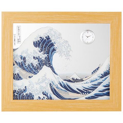 葛飾北斎 透明 浮世絵額時計付 神奈川沖浪裏 K20856615 インテリア 置き時計 【同梱不可】[▲][AS] 【同梱不可】