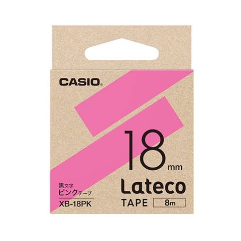 【新品】【5個セット】 カシオ計算機 Lateco 詰め替え用テープ 18mm ピンクテープ黒文字 XB-18PKX5