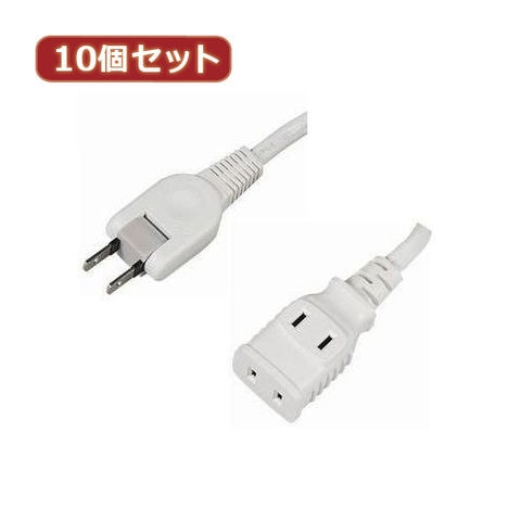 YAZAWA 10個セット 耐トラ付タップ2個口 Y02202WHX10 電源タップ【同梱