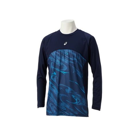 【asics/アシックス】GRPHICUNDERSHIRTMFLS ネイビー XLサイズ グラフィックアンダーMF ベースボール ウェア 野球 メンズ  2121A337 【同梱不可】[▲][ZX] 【同梱不可】