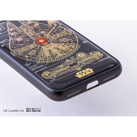 STAR WARS スター・ウォーズ グッズコレクション FLASH M-FALCON 基板アート iPhone 7/8ケース 黒 F7/8B  タブレット 携帯電話 iPhone iPhone8ケース【同梱不可】[▲][AS] 【同梱不可】