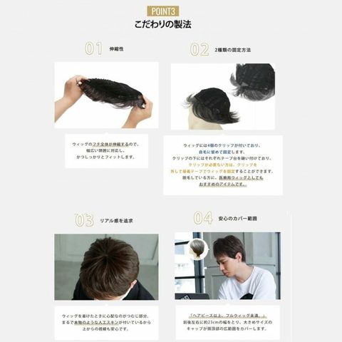 プリシラ 男性用5分ウィッグ レイヤーショート GB-22ロングストレート