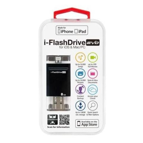 Photofast i-FlashDrive EVO for iOS&Mac/PC Apple社認定 LightningUSBメモリー 8GB  IFDEVO8GB タブレット 携帯電話 iPhone【同梱不可】[▲][AS] 【同梱不可】