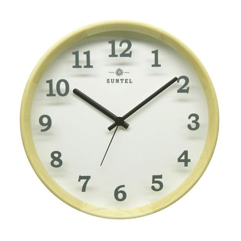 さんてる 日本製 シンプル掛け時計(木漏れ日) ナチュラル DQL695-NA 【同梱不可】[▲][AB]