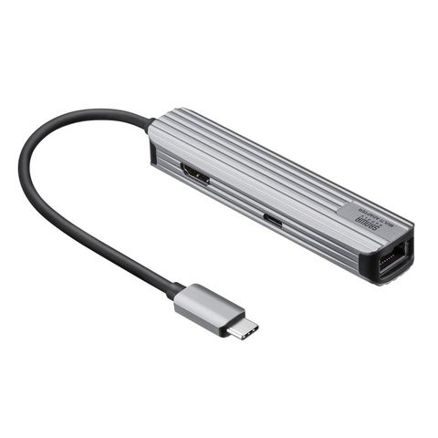 サンワサプライ USB Type-Cマルチ変換アダプタ(HDMI＋LAN付) USB-3TCHLP7S-