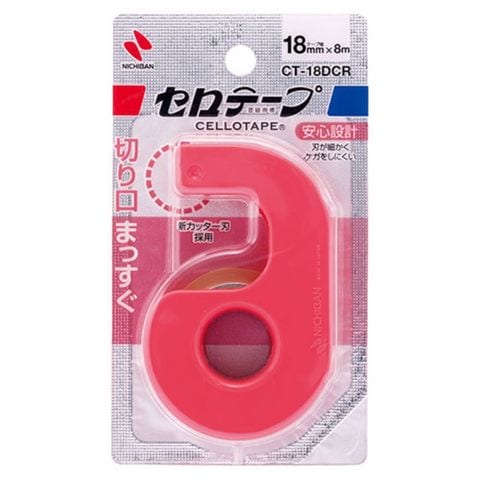 ニチバン セロテープ小巻カッター付 18mm レッド NB-CT-18DCR 【同梱