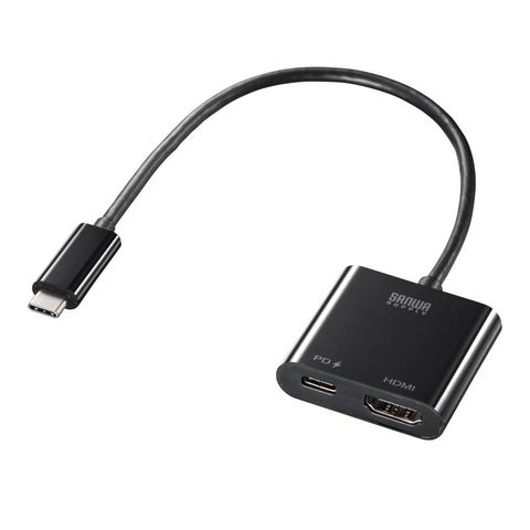 サンワサプライ】USB Type C-HDMI変換アダプタ(4K/60Hz/PD対応) 小型