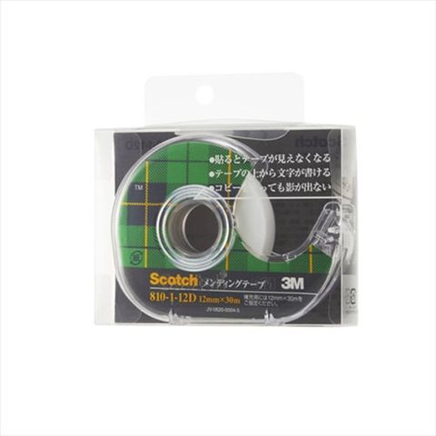3M Scotch スコッチ メンディングテープ 12mm ディスペンサー付 3M-810-1-12D 【同梱不可】[▲][AS] 【同梱不可】