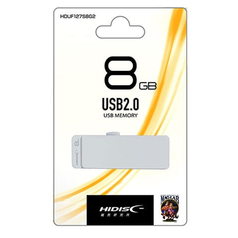 HIDISC USB 2.0 フラッシュドライブ 8GB 白 スライド式 HDUF127S8G2