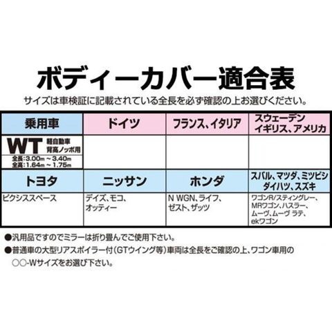 ユニカー工業 透湿性スーパーユニテックスボディーカバー WT軽自動車背高ノッポ用(全長3.0～3.4m、全高1.64～1.75m) BV-611  【同梱不可】[▲][AB]