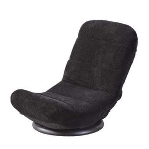 コンパクト 回転 パーソナルチェア/座椅子 【ブラック】 幅42.5cm