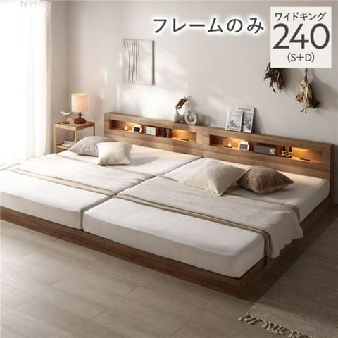 ベッド低床 ロータイプ ブラック ダブル ベッドフレームのみds-2174096