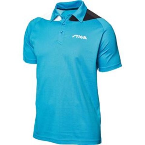 STIGA（スティガ） 卓球ユニフォーム PACIFIC SHIRT パシフィックシャツ ブルー×ブラック 4XS【同梱不可】【代引不可】[▲][TP]