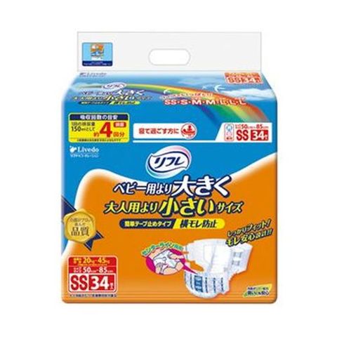 まとめ買い リブドゥコーポレーション リフレ簡単テープ止めタイプ 横モレ防止 SS 1パック（34枚）【×5セット】  【同梱不可】【代引不可】[▲][TP]