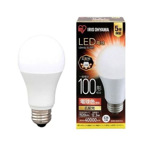 アイリスオーヤマ LED電球100W E26 広配光 電球色 4個セット - 照明、電球