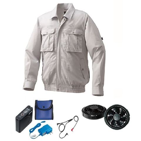 KU90510 空調服 R ポリエステル製 FAN2200G・RD9261・LISUPER1セット レッド LL KU90510 空調服 R ポリエステル製長袖ブルゾン FAN2200B・RD9261