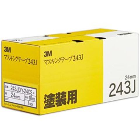 3M スコッチ マスキングテープ243J 塗装用 24mm×18m 243JDIY-24CS 1セット（50巻：5巻×10パック） 文房具  事務用品【同梱不可】【代引不可】[▲][TP]