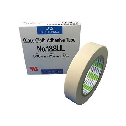 日東電工 日東 ガラスクロス粘着テープ No.188UL 19mm×33m 188UL-19 1巻 【代引不可】【同梱不可】[▲][TP]