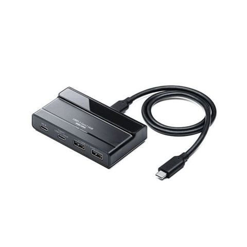 サンワダイレクト USBType-Cハブ (ブラック・USB3.1 Gen2・USB PD対応