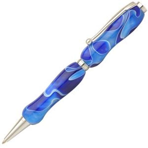 アクリルボールペン/文房具 【シーブルー Blue】 クロスタイプ 芯：0.7mm 日本製 文具 オフィス用品 『Marble  Pen』【同梱不可】【代引不可】[▲][TP]