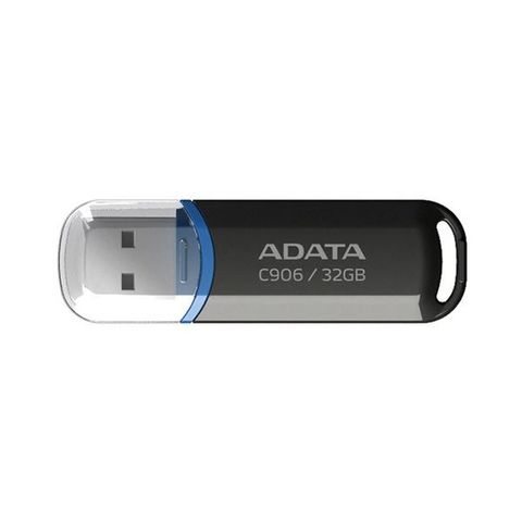 （まとめ）A-DATA C906小型USBフラッシュドライブ 32GB ブラック AC906-32G-RBK 1個【×2セット】  【同梱不可】【代引不可】[▲][TP]