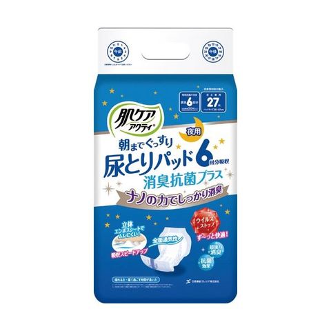 日本製紙クレシア 肌ケアアクティ 朝までぐっすり尿とりパッド 消臭 