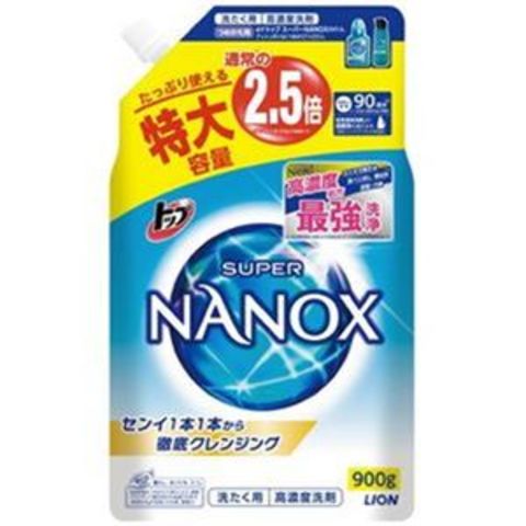 まとめ買い ライオン トップSUPER NANOX詰替特大 900g【×10セット 業務用】 【同梱不可】【代引不可】[▲][TP]