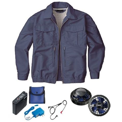 KU92030 空調服 R 綿・ポリ混紡 横ファン FAN2200BR・RD9261・LIPRO2