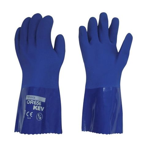 東和コーポレーション 耐油ビニスターKEV 8/M ブルー OR656-8 1袋(12双) 手袋 グローブ 【代引不可】 【同梱不可】[▲][TP]