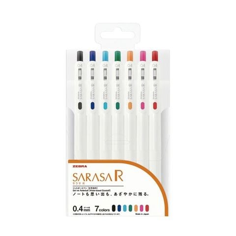 まとめ買い ゼブラ ゲルインクボールペン サラサR 0.4mm 7色(各色1本