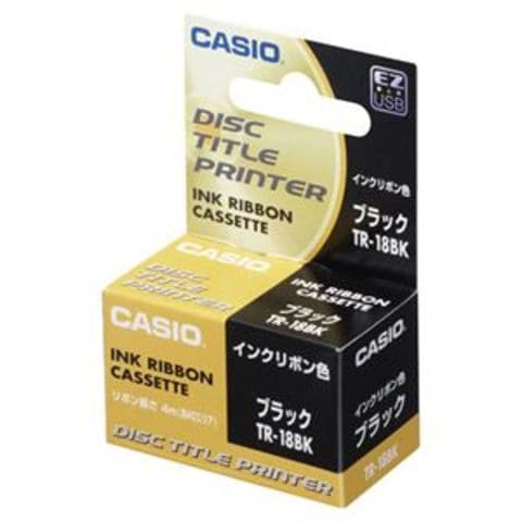 カシオ CASIO DISCタイトルプリンター インクリボンカセット ブラック TR-18BK 1個 【×10セット】  【同梱不可】【代引不可】[▲][TP]