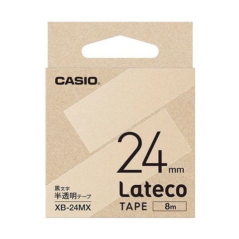 カシオ ラテコ 詰替用テープ 24mm×8m 半透明/黒文字 XB-24MX 1セット(5