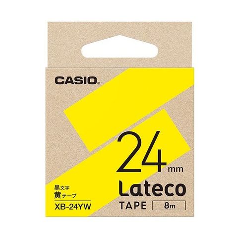 カシオ ラテコ 詰替用テープ 24mm×8m 黄/黒文字 XB-24YW 1セット(5個