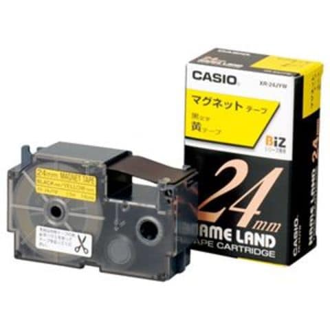 まとめ買い カシオ CASIO ネームランド NAME LAND マグネットテープ 24mm×1.5m 白／黒文字 XR-24JWE 1個  【×10セット】 【同梱不可】【代引不可】[▲][TP]