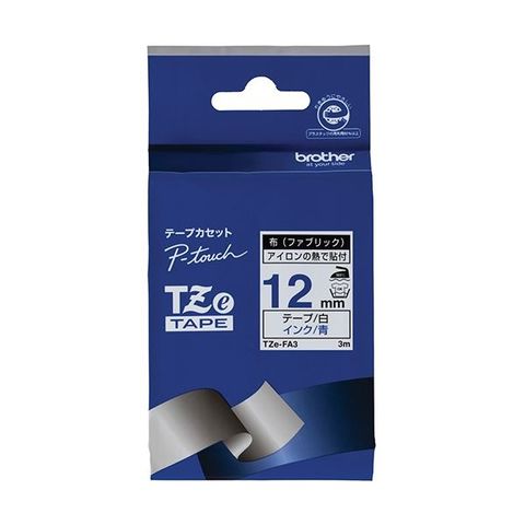 まとめ買い ブラザー ピータッチ TZeテープ(布テープ) 12mm 白/青文字 TZE-FA3 1個 【×3セット】  【代引不可】【同梱不可】[▲][TP]