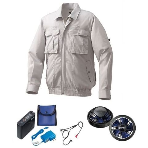 KU9055F 空調服 R 綿薄手 フルハーネス対応 FAN2400SPBB・RD9261