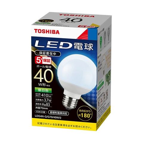 LED電球 E26口金 ボール電球60W形相当 昼白色 東芝ライテック LDG6N-G