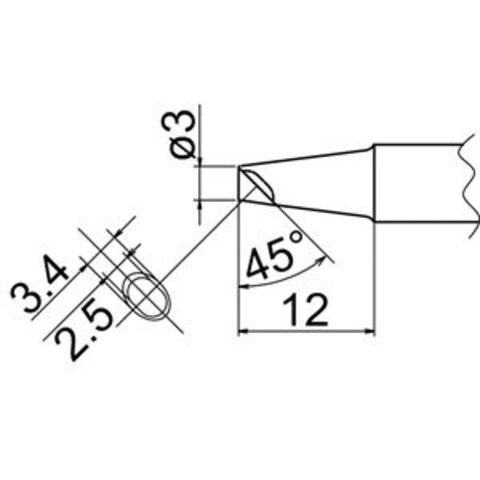 白光 T20-BCM3 FX-838用こて先 3BC型くぼみ付【同梱不可】【代引不可】[▲][TP]