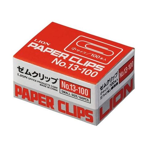 まとめ買い ライオン事務器 ゼムクリップ 小 23mm No.13-100 1箱(100本