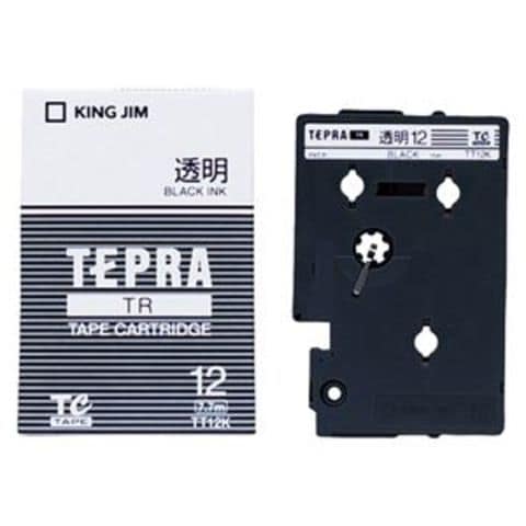 まとめ買い キングジム テプラ TR テープカートリッジ 12mm 透明／黒文字 TT12K 1個 【×4セット】  【同梱不可】【代引不可】[▲][TP]